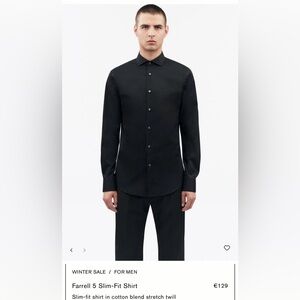 Tiger of Sweden Farrell 5 Slim-Fit Shirt . NEW